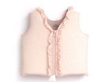 haut sans manches à volants et pompons, rose