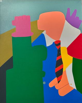 a painting of a man in a suit and tie
