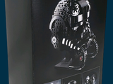 a box with a lego star wars sith - o -der helmet on it