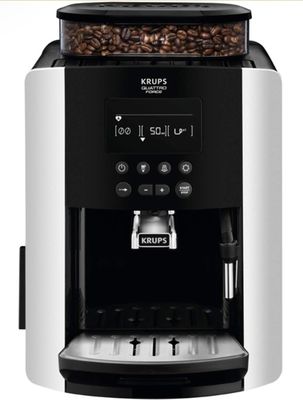 a close up of a coffee machine on a white background