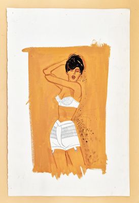 MODE / Grand dessin original vintage Années 70 par Dominique…