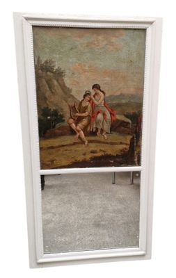 an image of a painting of two women sitting on a bench