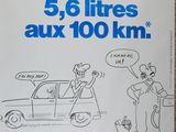 french poster of a car with a cartoon of a man driving a car