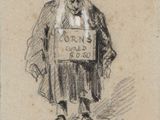 dessin représentant un vieil homme tenant une pancarte sur laquelle on peut lire « Ne votez pas »