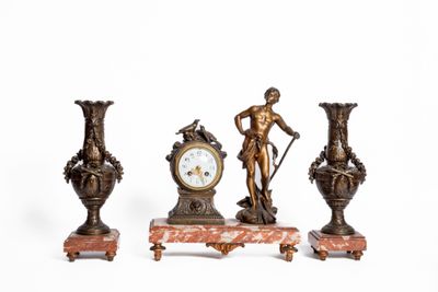 Auguste Moreau (D'après) Garniture de cheminée au moissonneu…