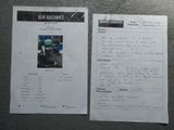 two papers on a table with a picture of a man on a motorcycle