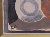 a painting of a bowl and a plate on a table