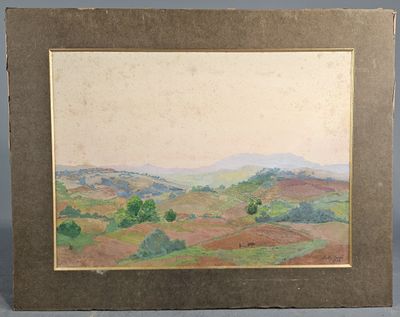 Ketty CARRE (1882-1964) : "Paysage de Kabylie, au fond la ch…