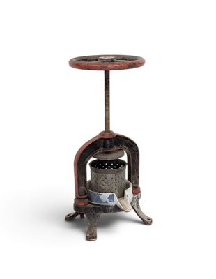 a close up of a small table on a white background