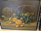 a picture of a painting of a basket of fruit