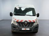 a white van with a red and white stripe on the front of it