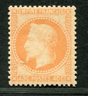 FRANCE - n° 31b - 40c orange vif 2e EMPIRE, NAPOLEON III têt…