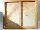 a picture of a picture of a wooden frame with writing on it