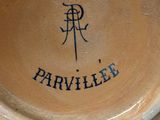 a close up of a plate with the name parviliee on it