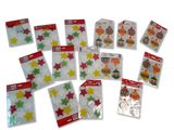 a lot of stickers that are on a white surface