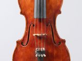 a close up of a violin with a bow on a white background