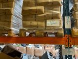 a large amount of boxes on the shelves in the warehouse