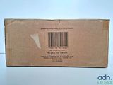 an open box with a barcode on it sitting on a table