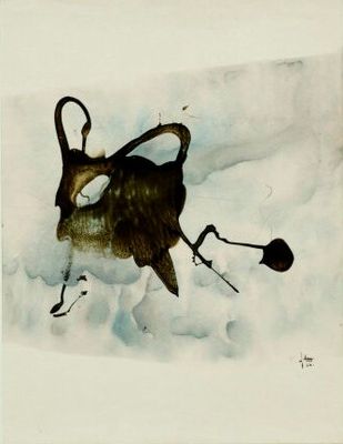 a picture of a painting of a deer in the snow
