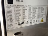 a close up of a stainless steel refrigerator with instructions on it