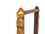 a wooden door handle with a wooden handle on it