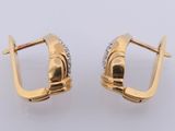pair of 18k yellow gold and diamond hoop earrings
