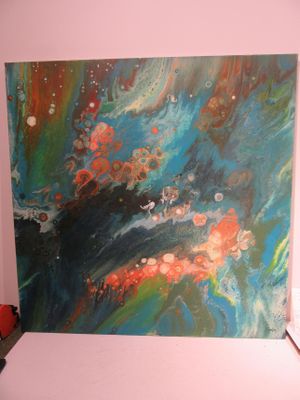 a picture of a painting on a wall in a room