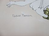 a drawing of a naked woman on a plate