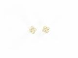 une paire de boucles d'oreilles en diamant sur fond blanc