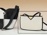 a black and white purse with a black and white purse with a black and white purse with a black and white purse with a black and white bag