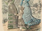 an old fashion illustration of two women and a child