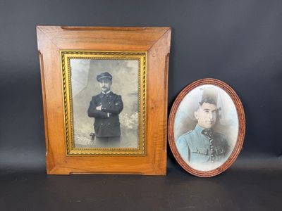 une vieille photo d'un homme en uniforme à côté d'une photo d'un homme