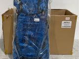 a bag of luggage sitting next to a box of luggage