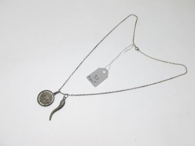 chaîne maille forçat L:50cm 1 pendentif "corne d'abondance… - Photo 1