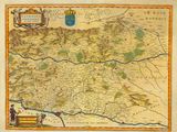 an old map of the country of france with a map of the region