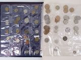 a bag of coins sitting next to a bag of coins
