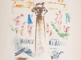 a drawing of a lighthouse in the middle of a picture