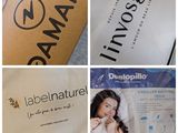 four pictures of a collage of different logos and packagings