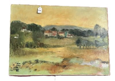 Anne Marie DURAND, "Un étang dans l'Ain", HST, SBD, 33 x 46 …