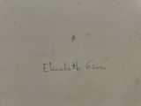 a white plate with writing on it that says elizabeth gess