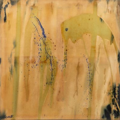 an image of a painting of a giraffe in a field of grass
