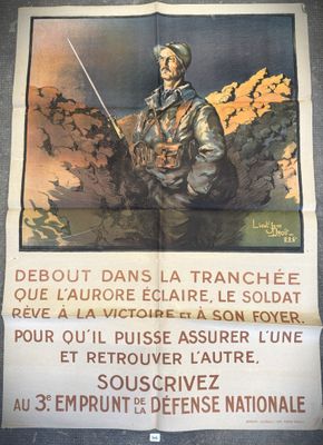 poster of a man holding a sword in front of a mountain range