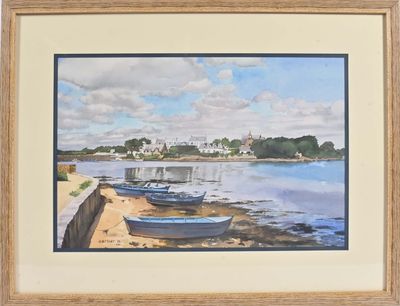 Daniel CARTIER (1937) "Rivière d'Etel à St Cadot"