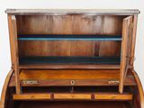 a wooden desk with a drawer on top of it