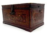 a wooden box that has a handle on it