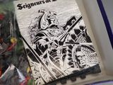 a picture of a book with a picture of a knight on it