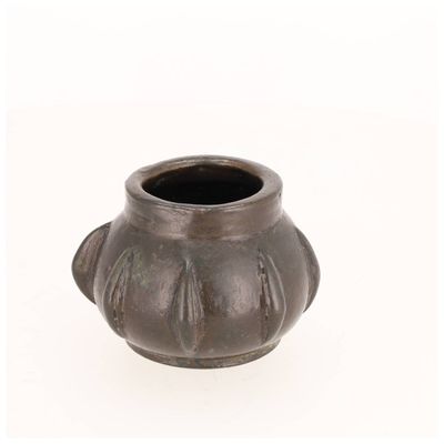 Espagne XV -XVI Mortier sphérique à godron en bronze pâtiné …