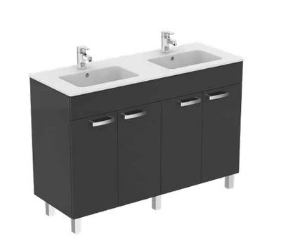 the two sinks are next to each other on a white surface