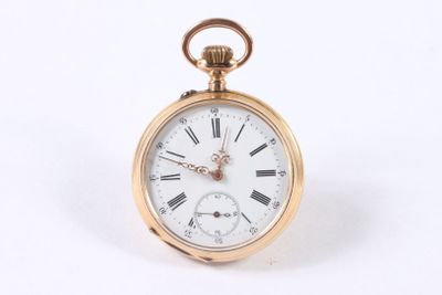 pocket watch with roman numerals on the dial and roman numerals on the face