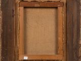 an old picture frame with a piece of wood in the middle